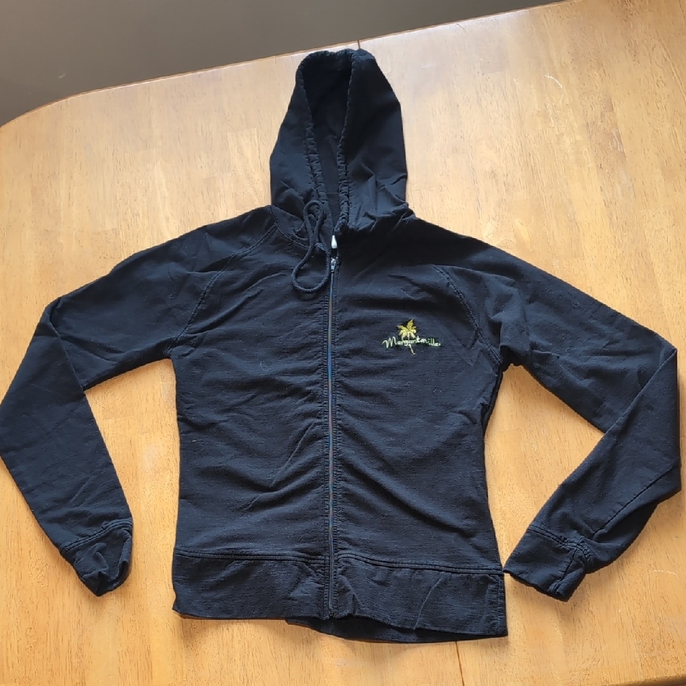 Black Margaritaville Zip-Up Hoodie with Embroidered Logo